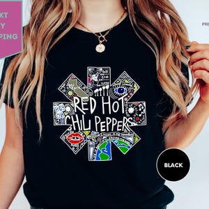 Red Hot Chili Peppers T-Shirt, Red Hot Chili Peppers Tour Shirt, Black Summer T-shirt, Rock Band Tee, RHCP Graphic Unisex Tee, Gift for her