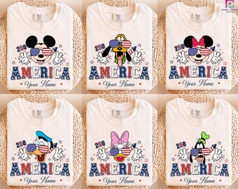 Custom Disney Character USA 250th Anniversary Shirt, Mickey And Friends 4th Of July 2026 Tee, Patriotic Shirt, Disney Independence