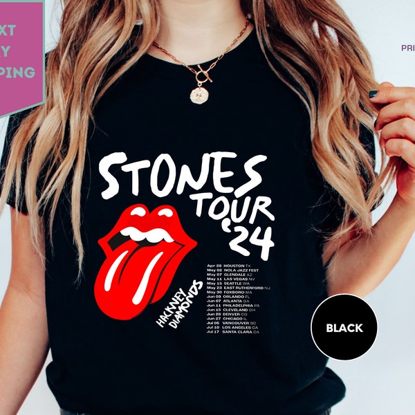 The Rolling Stones Hackney Diamonds Tour 2024 Schedule List Shirt, Hackney Diamonds Tour Shirt, Rolling Stones Shirt