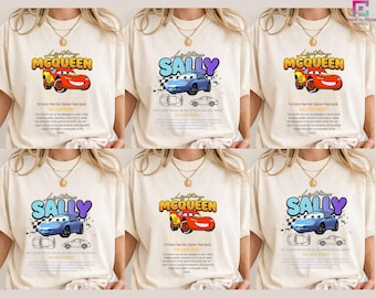 Vintage Cars Matching Shirt, Lightning McQueen & Sally Couple Tee, Disney Cars Pixar Shirt, Lightening McQueen and Sally Shirt