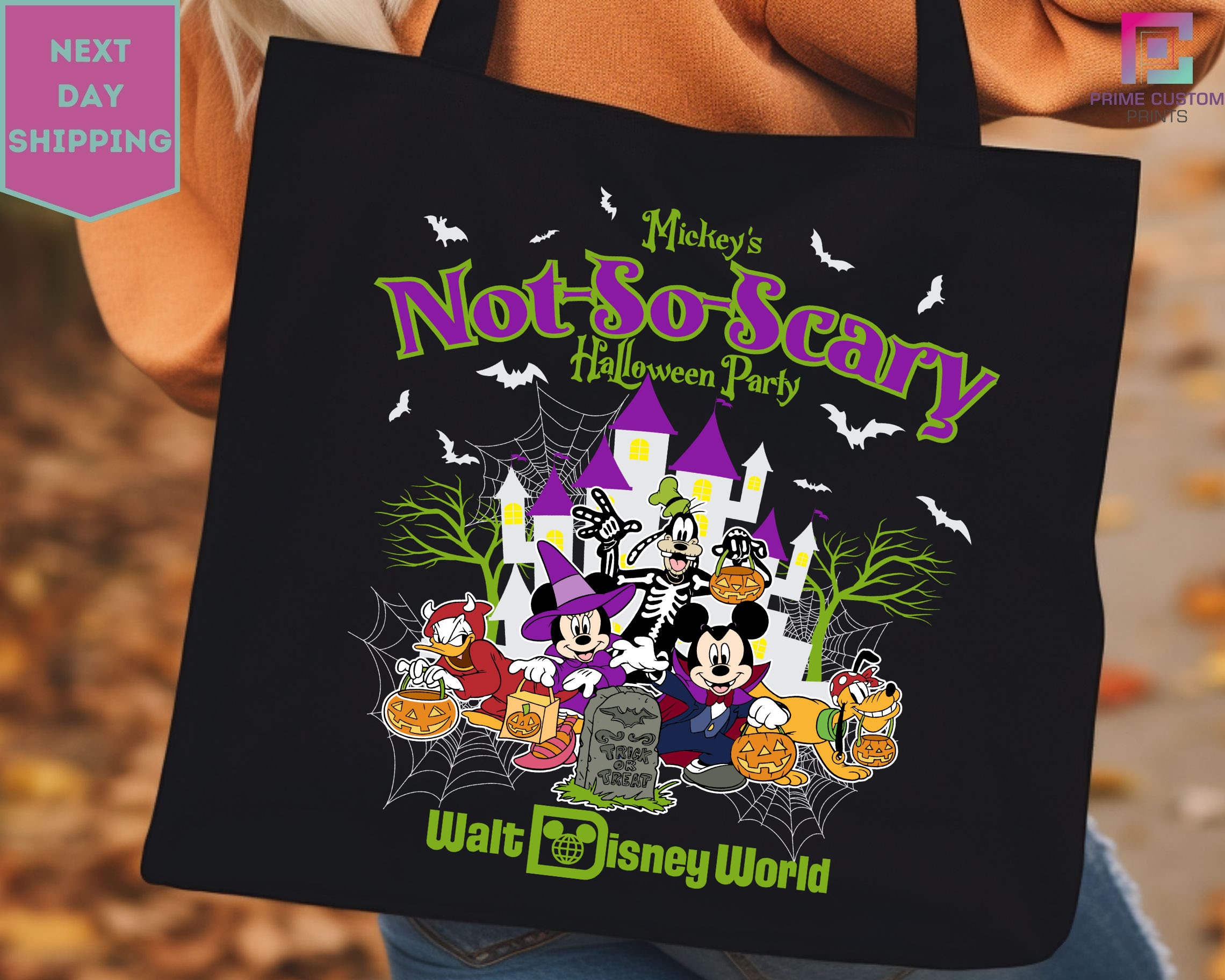 Mickey's Not No Scary Halloween Party Tote Bag, Mickey And Friends Halloween Tote Bag, Halloween Party 2025