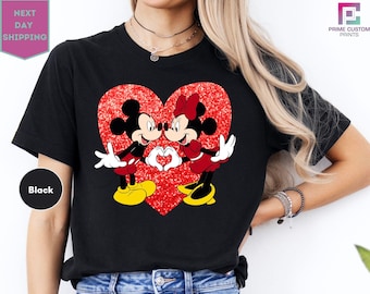 Mickey & Minnie Shirt, Valentine On Main Street Couple Shirt, Cute Couple Tee, Disney Trip Shirt, Disney T-Shirt