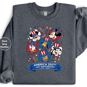 Mickey and Friends 4th July 2026 Shirt, Disney Independence Day Tee, Disneyland Family, Walt Disney World T-shirt image 3
