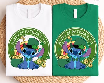 Stitch St Patricks Day Shirt, Disney St Patricks Day Shirt, Stitch Lover Gift, Disney Lucky Shirt, Stitch Shirt
