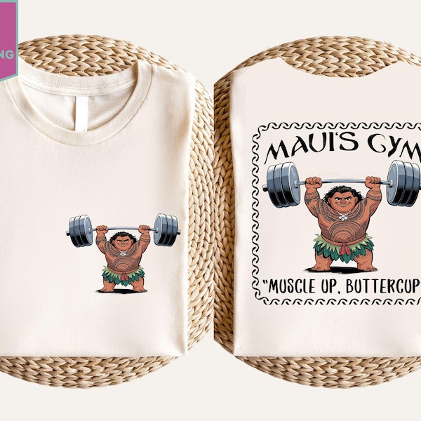Camisetas de Moana, Camiseta de Buttercup con músculos, Camisetas de gimnasio de Maui, Camiseta de Disney para hombre, Camisetas de Disneyland, Camisetas de Disney World, Camiseta de gimnasio de Disney