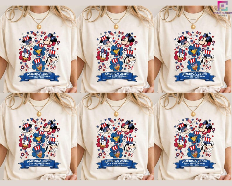 Mickey and Friends 4th July 2026 Shirt, Disney Independence Day Tee, Disneyland Family, Walt Disney World T-shirt image 1
