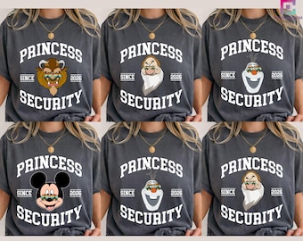 Customize Mickey Olaf Mushu Disney Princess Security Shirt, Happy Father's Day Tee, Dad Birthday Gift, Boyfriend Birthday, Daddy Daughter