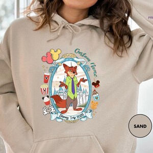Camisetas personalizadas de todos los personajes para el viaje a Disney 2026, camisetas familiares a juego de Disney, camisetas de Zootopia de Disney, camiseta de viaje a Disney imagen 3