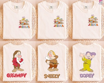 Seven Dwarfs Shirt, Disney Family Matching Sweatshirt, Matching Seven Dwarfs Shirt, Custom Name Seven Dwarfs Shirt, 7 Dwarfs Shirt
