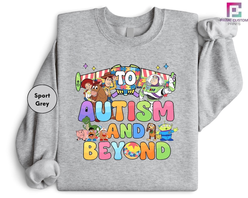 To Autism and Beyond Toy Story shirt, Autism Awareness shirt, Autism support, In April We Wear Blue shirt, Kids & adult shirt, Gift for kid image 3