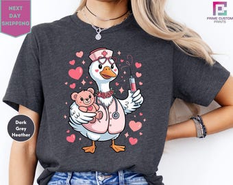 Goose Valentine's Day Shirt, You are the cure for my honkache, Nurse Goose Valentine's Day Tee, Funny Goose Love Shirt