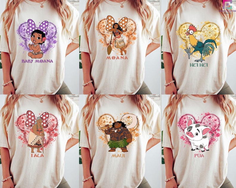 Disney Moana Family Shirt, Tala, Pua, Hei Hei, Maui And Baby Moana Shirt, Moana & Maui Shirt, Disneyland Group Vacation Sweatshirt image 1
