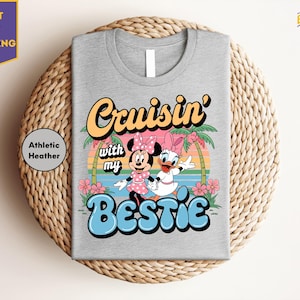 Disney Minnie Daisy zomershirt, Cruisin&#39; with my Bestie, zomer Disney Girls Cruise 2025-T-shirt, Disney Besties-shirt