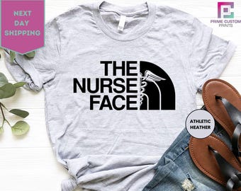 Shirt verpleegkundige gezicht, RN verpleegkundige ronde hals, shirt verpleegkundige, T-shirt gediplomeerd verpleegkundige, cadeau verpleegkundige, shirt verpleegkundige