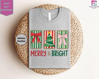 Merry Bright Shirt, Christmas Shirt, Merry And Bright, Holiday Shirt, Merry And Bright Tee, Gift For Christmas Tee