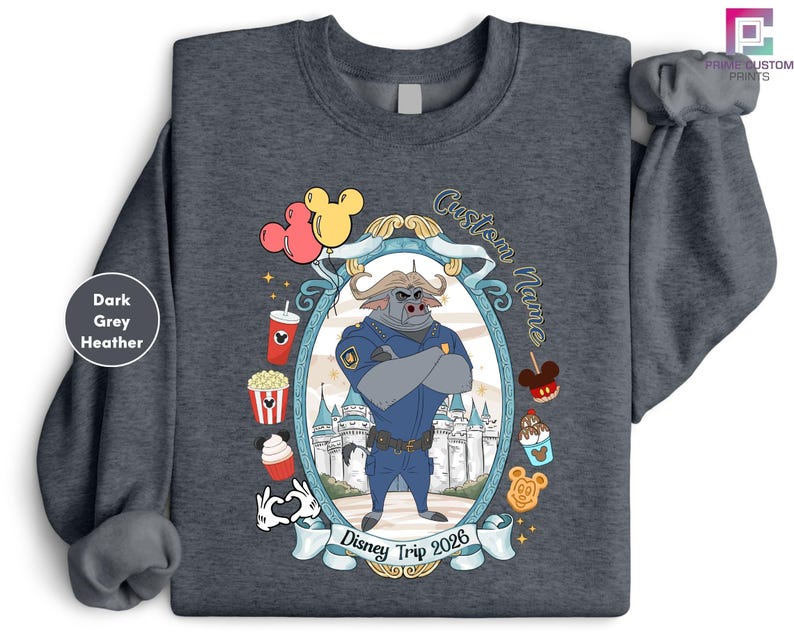 Camisetas personalizadas de todos los personajes para el viaje a Disney 2026, camisetas familiares a juego de Disney, camisetas de Zootopia de Disney, camiseta de viaje a Disney imagen 4
