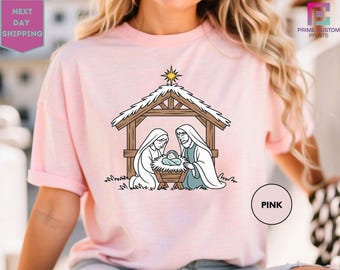 Nativity Shirt, Religious Christmas Shirt, Jesus Love Shirt, Christmas Christian Tee, Christmas Gift, Christmas Tee