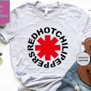 Red Hot Chili Peppers Shirt, Black Summer T-shirt, Rock Band Tee, Funny Concert Shirt
