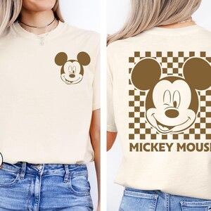 Mickey Classic Retro Disney Shirt, Vintage Mickey Tee, Mickey Mouse Shirt, Unisex Family Vacation Outfit, Customizable Double Side Shirt image 2