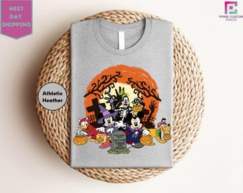Vintage Disney Mickey And Friend Hallowwen Signature Shirt, Retro Disney Halloween Trip Tee, Halloween Party Outfit