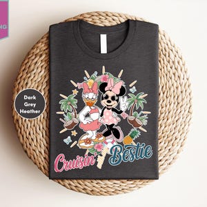 Disney Minnie Daisy zomershirt, Cruisin&#39; with my Bestie, zomer Disney Girls Cruise 2025-T-shirt, Disney Besties-shirt