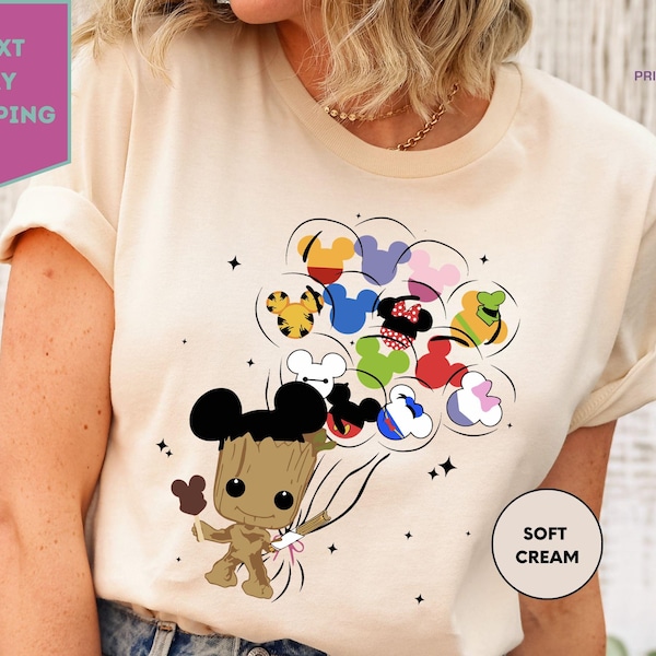 Groot Disney Shirt, Halloween Groot T-shirt, Mickey Ears Shirt, Groot With Balloon Shirt, Guardians of the Galaxy
