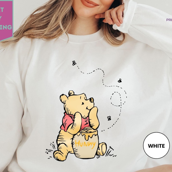 Winnie the Pooh Peek-a-Boo Pooh Sweatshirt, Cute Pooh Bear Sweat, Disney Vacation, Disney Family Shirt, Funny Winnie The Pooh Tee