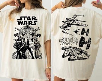 Retro Star Wars Shirt, Space Ship Death Star Tee, May The Force Be With You, Galaxy's Edge Darth Vader, Disney World Outfits