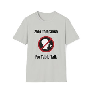 Tolerancia cero para la camiseta del jugador de cartas de mesa