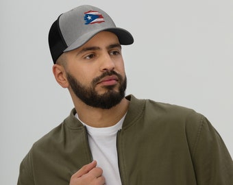 Puerto Rico Flag Unisex Adjustable Hat Mesh Trucker Cap
