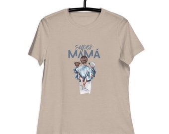 T-shirt comoda da donna Super Mama / Super Mom