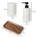 3-piece Bathroom Counter Accessories Set, Soap Dispenser and Cup, Wood ...