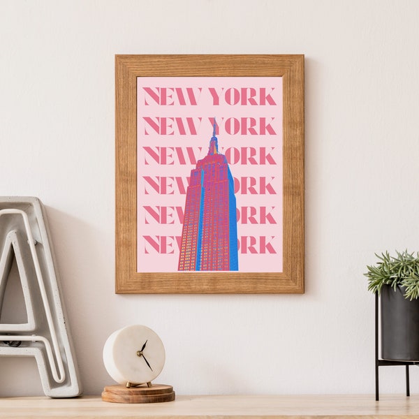 New York Art Print || NY Wall Art New York State Poster Trendy New York Digital Download 1 Print