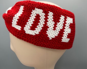 LOVE ear warmer PDF/ 32 & 40 pin circular knitting machine