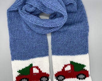 Christmas Truck with Tree Scarf PATTERN Only/ Circular Knitting Machine/PDF Pattern/Knitting Machine Pattern/ Addi Machine Pattern