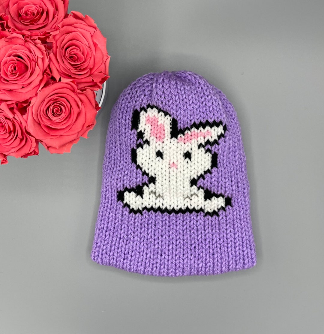 Baby Bunny Beanie Hat PATTERN Only/pdf Pattern/ Addi & Sentro Circular ...