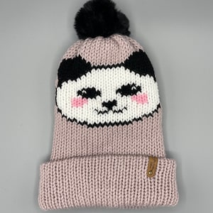 Blushing Panda Bear hat PATTERN Only/ Circular Knitting Machine/PDF Pattern/Knitting Machine Pattern/ Addi Machine Pattern