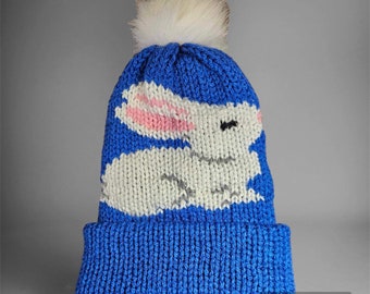Bunny Hat Knitting Machine Pattern, Addi, Sentro, Loombot (PDF Pattern)