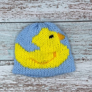 Newborn Rubber Ducky  Hat PATTERN only/ Circular Knitting Machine