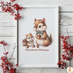 Papa und Baby Tiere Clipart, Waldtiere png, Vatertag Clipart, süßes Baby Tier, Papa Geburtstag, Waldkinderzimmer, kommerzielle Nutzung Bild 8