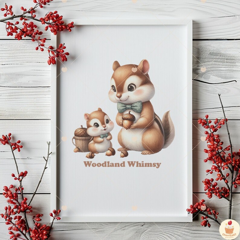 Papa und Baby Tiere Clipart, Waldtiere png, Vatertag Clipart, süßes Baby Tier, Papa Geburtstag, Waldkinderzimmer, kommerzielle Nutzung Bild 8