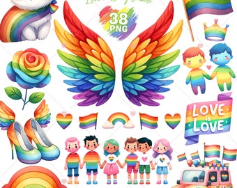 Clipart del mese dell'orgoglio, clipart LGBTQ, png arcobaleno, festival dell'orgoglio, png gay, sublimazione dell'orgoglio, clipart dell'amore, clipart della diversità, uso commerciale