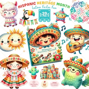 Hispanic Heritage Month, Hispanic png, Latino clipart, Latijns-Amerikaanse png, festival clipart, piñata clipart, inrichting kinderkamer, commercieel gebruik