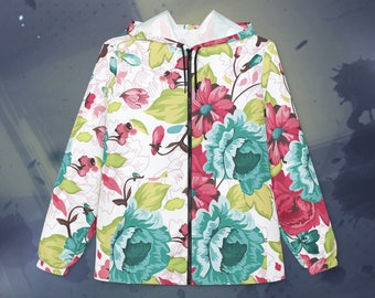 Chaqueta cortavientos floral para mujer (AOP)