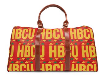 Copy of Green HBCU pattern Waterproof Travel Bag