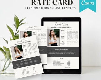 Bearbeitbare UGC Ersteller-Informationen Preisliste | Hergestellt in Canvas | UGC Ersteller Preisliste | 1 Seite Media-Preisliste | Instagram + Tiktok |