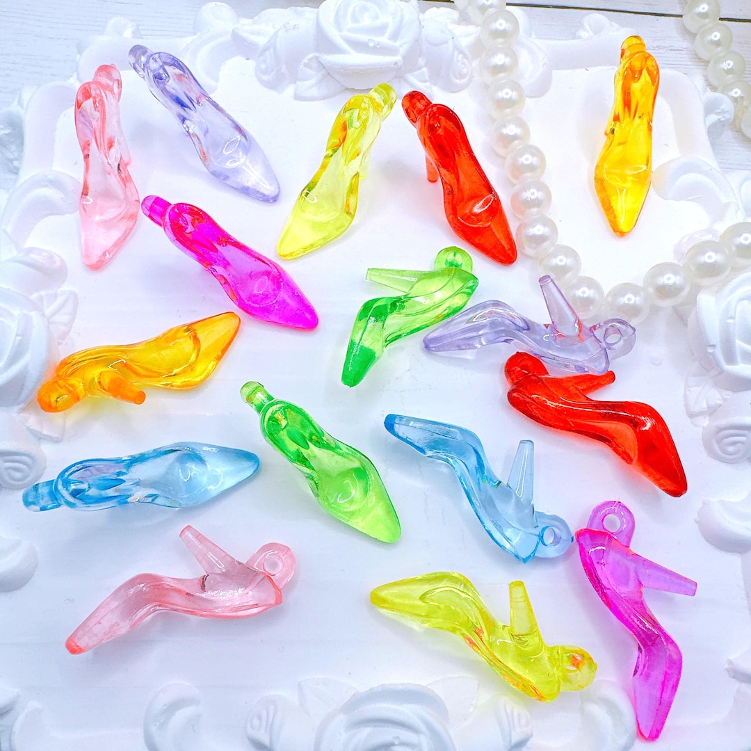 10/20pcs Transparent Acrylic High-heeled Shoe Charms 20x35x11mm, Random ...