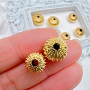 Cuentas espaciadoras de latón corrugado de 10 mm/12 mm, chapadas en oro/plata, 24 cuentas redondas de estilo vintage con rayas, chapadas en oro/plata de ley 925. imagen 5