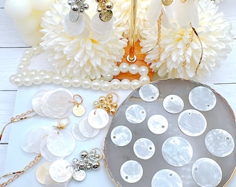 10/20/50/100/200pcs Natural Capiz Shell Round Discs 15mm/20mm/30mm, DIY Jewelry Making Bracelet Necklace Earring Charm Jewelry Acessories