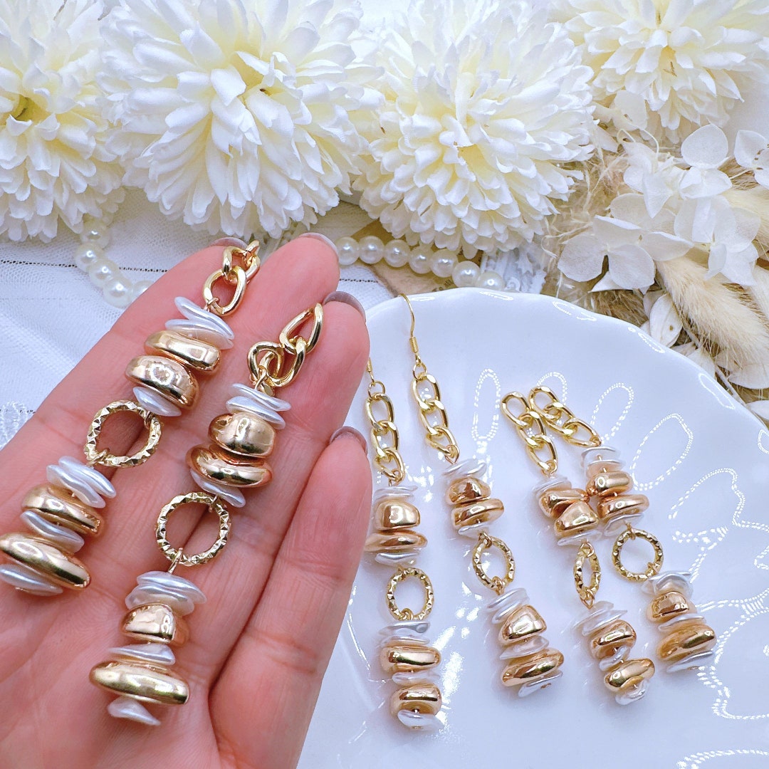 2pcs Gorgeous Pearls & CCB Beads Chain Tassels, Oval Curb Link Chains ...